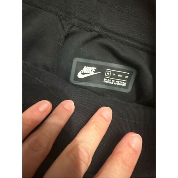 Nike Black Cotton Blend Zip Bottoms Running Athletic Track Pants Size XS Tall - Picture 4 of 6
